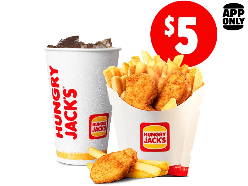 Hungry Jack's 3 Nugget Carry Cup + Medium Coke