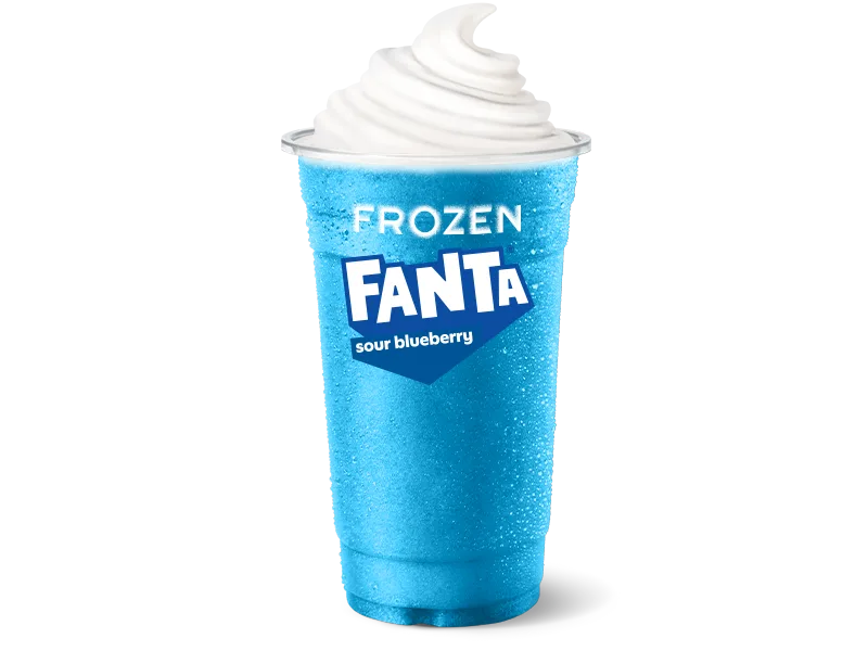 Hungry Jack's Frozen Fanta Sour Blueberry Spider